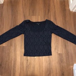 Navy floral lace American Eagle shirt